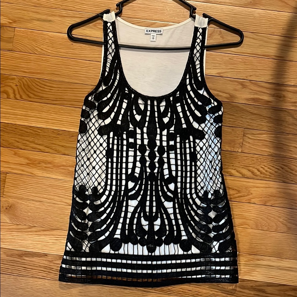 Express Black and White Tank Top